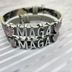 MAGA reversible leather wrap bracelet